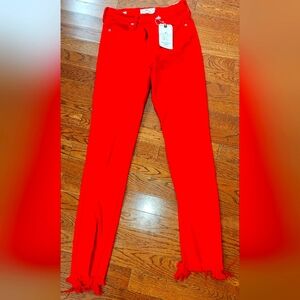 Fancy Sttlish Red Jeans LUCKY BRAND. W 2/26. Brand New With Tag.